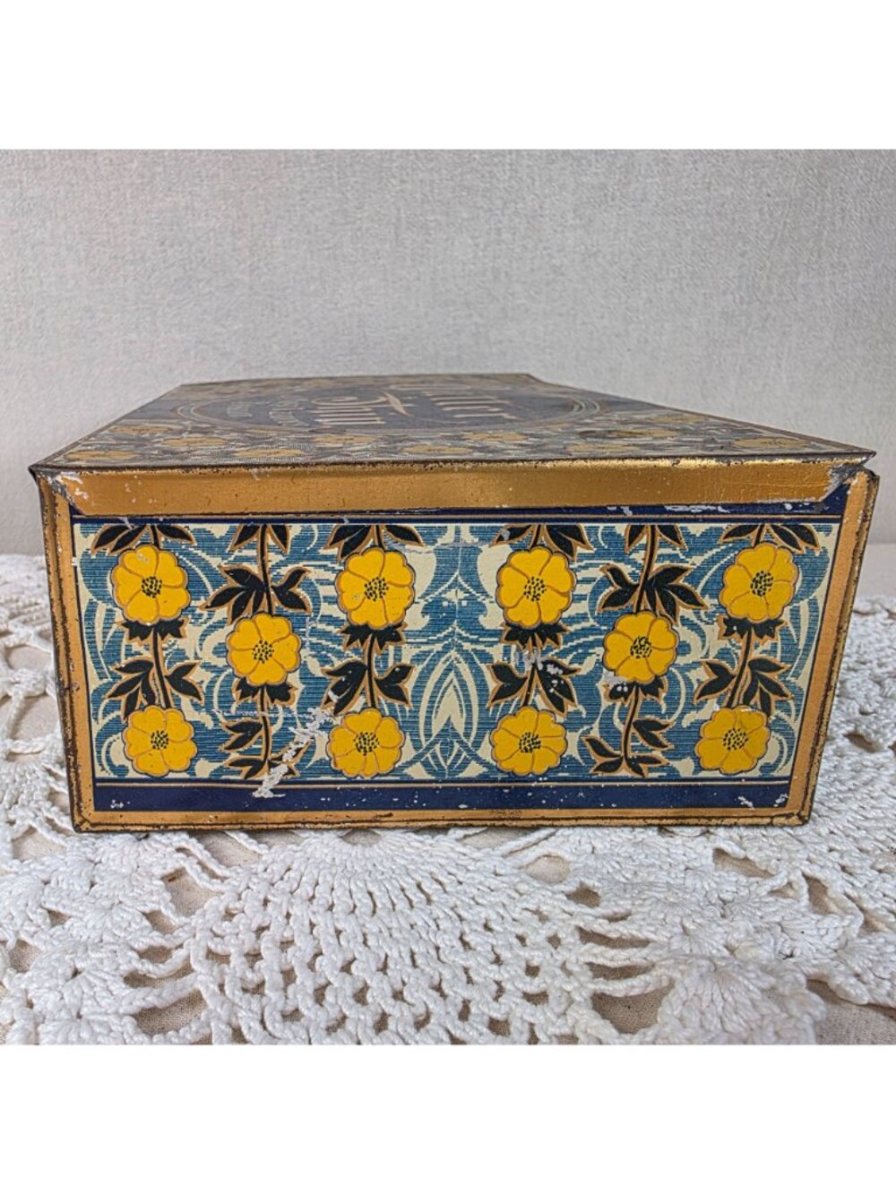 Antique Butter Thin Biscuit Tin National Biscuit Co Hinged lid Advertising Box - Picture 4 of 8